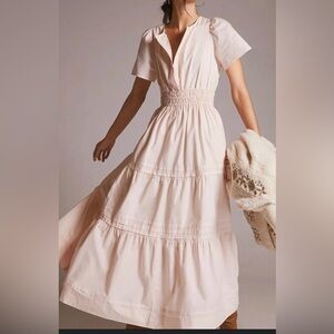 Anthropologie Somerset Dress- light pink/peach